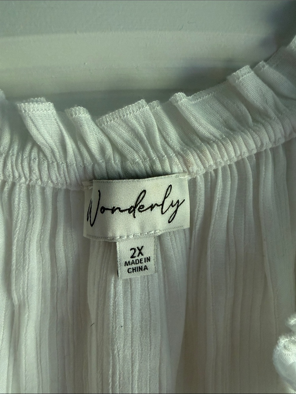 Wonderly White Ruffled Henley Tunic - Picture 2 of 9